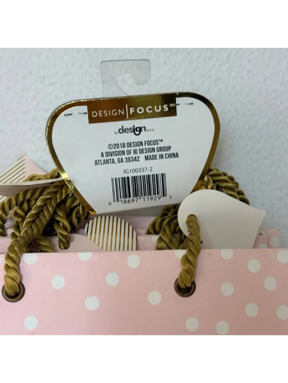 Bridesmaid Gift Bags Set of 6 Pink Polka Dot Bridal Shower Wedding Favor